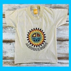 Vintage 70’s kids tee with sun totem, Albuquerque New Mexico, Sunshine t-shirt